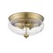 Z-Lite Amon 3 Light Flush Mount, Heritage Brass And Clear Seedy 722F3-HBR - alternate 6